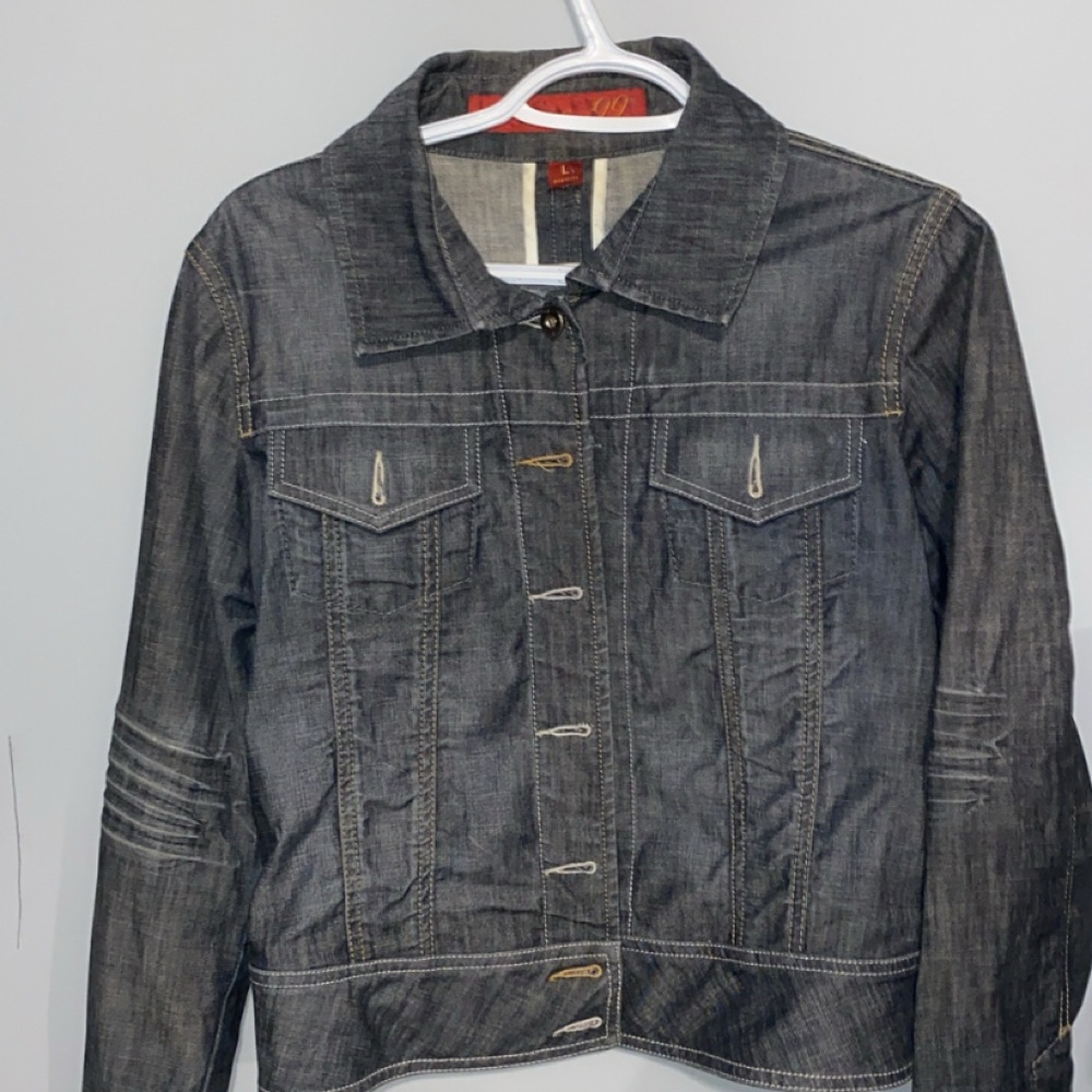 Level 99 Dark Gray Jean Jacket